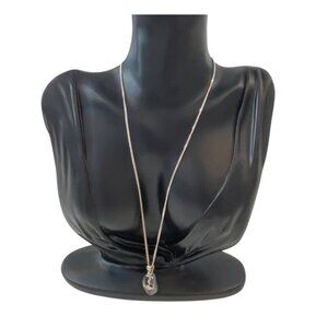 Necklace With Anchor & Agate Stone Pendant Made In Italy Chain Length Approx 18